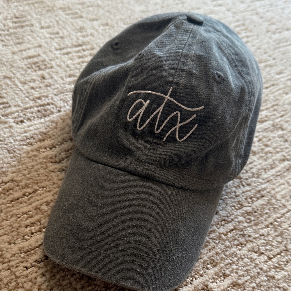 Gray ATX Baseball Cap with Embroidered Logo